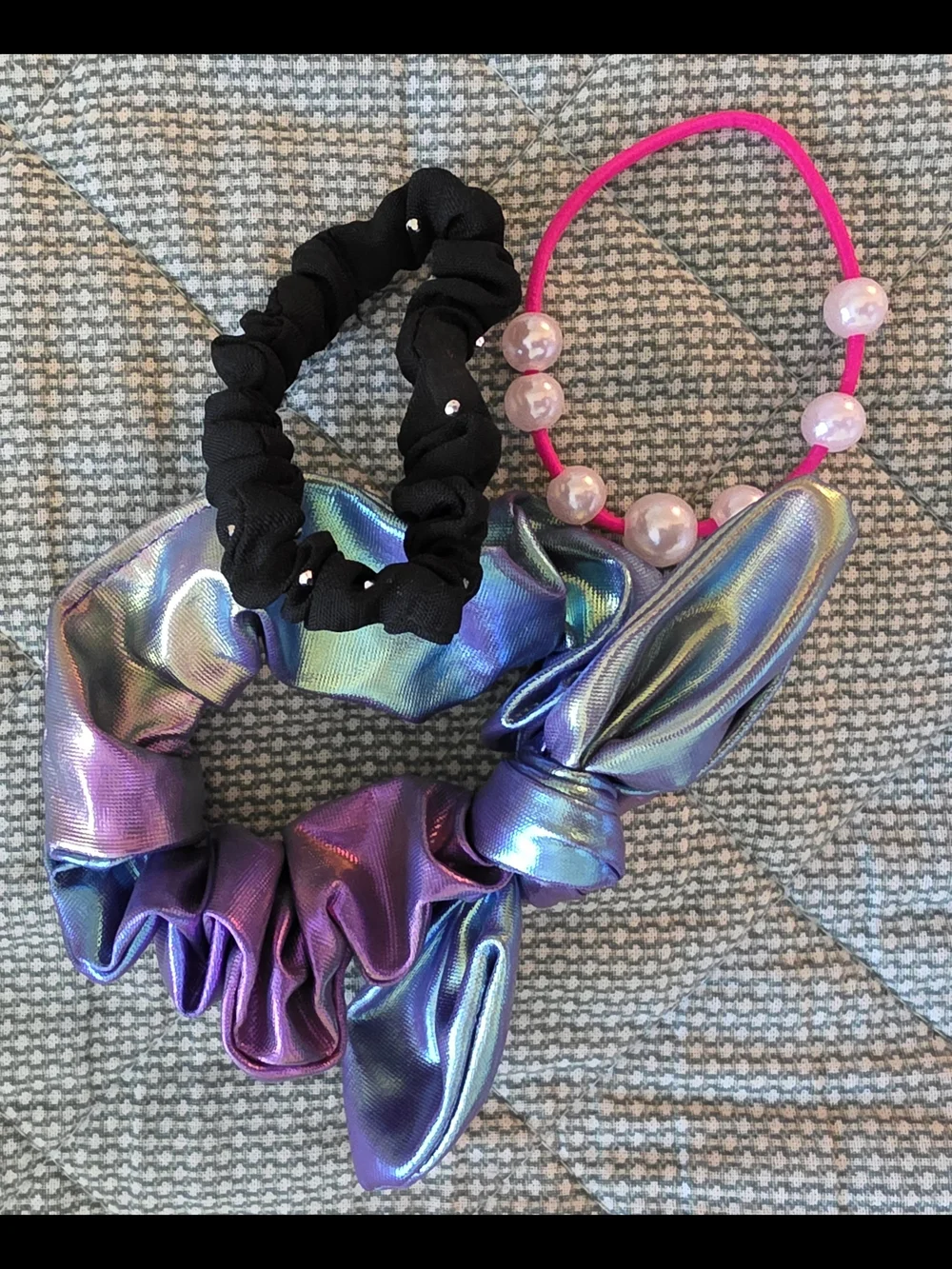 Hello Kitty Pink Sequin & Fuchsia Faux Fur Headband Set with Iridescent Bow